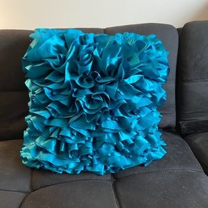 Bright Teal Silky Accent Pillow